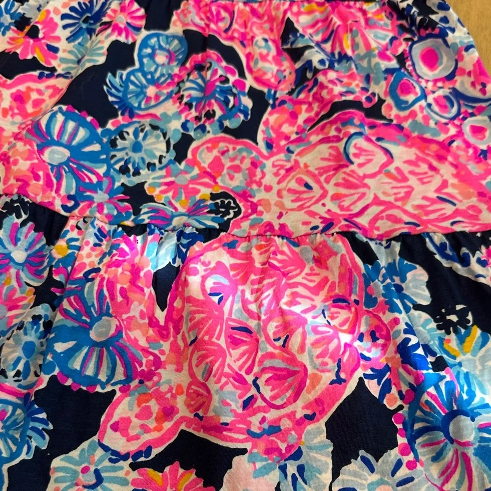 Lilly Pulitzer Pink and Blue Floral Kids Dress - Picture 4 of 4